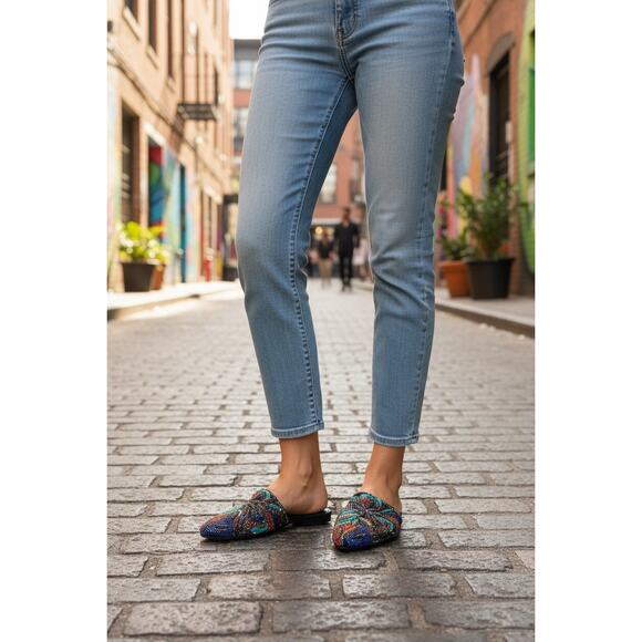 Steve Madden Lyrics Beaded Sequin Slip-On Mules Flats Size 7 Multicolor - Picture 9 of 10